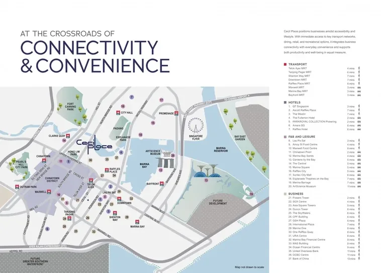 Cecil Place location and CBD amenities map, 137 Cecil Street Singapore